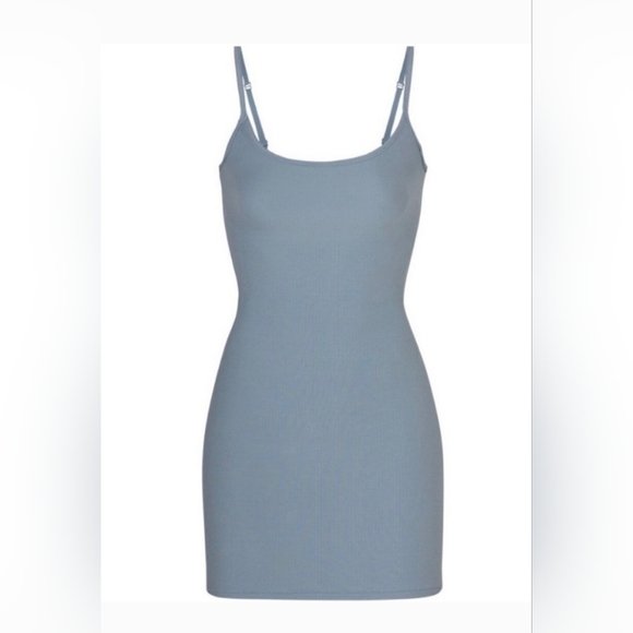 SKIMS Dresses & Skirts - SKIMS  LOUNGE RIB SLIP DRESS/ XL/ Arctic/ NWT